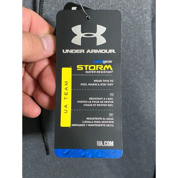 Under Armour Storm Gray Fleece Hoodie Sweatshirt Loose Cold Gear Mens SM NWT - Picture 6 of 9